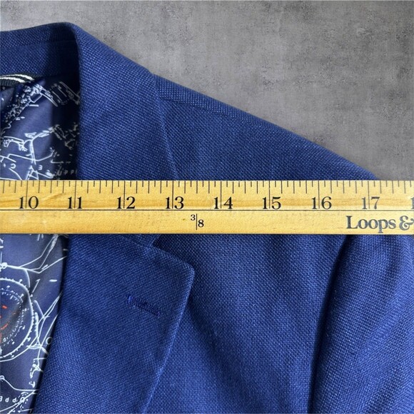 NAUTICA Mens Blazer Sport Coat Two Button Casual Jacket 40R Navy Blue Suits - Picture 6 of 12